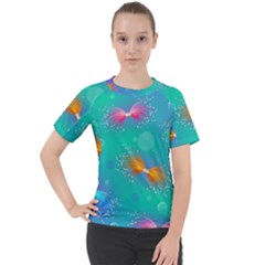 Non Seamless Pattern Blues Bright Women s Sport Raglan T-shirt