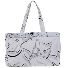 Dog Cat Domestic Animal Silhouette Canvas Work Bag by Modalart