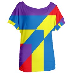 Colorful Red Yellow Blue Purple Women s Oversized T-shirt by Grandong