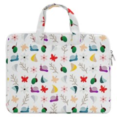 Snail Butterfly Pattern Seamless Macbook Pro 16  Double Pocket Laptop Bag  by Bedest