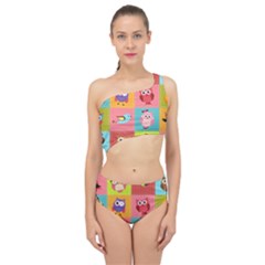 Owls Pattern Abstract Art Desenho Vector Cartoon Spliced Up Two Piece Swimsuit by Bedest