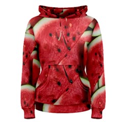 Watermelon Fruit Green Red Women s Pullover Hoodie by Bedest