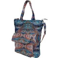 Blue Arabesque Shoulder Tote Bag by kaleidomarblingart