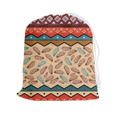 Ethnic-tribal-pattern-background Drawstring Pouch (2xl) by Apen