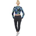 Chromatic Creatures Dance Wacky Pattern Long Sleeve Cropped Velvet Jacket View2