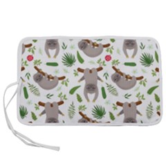 Seamless Pattern With Cute Sloths Pen Storage Case (s) by Ndabl3x