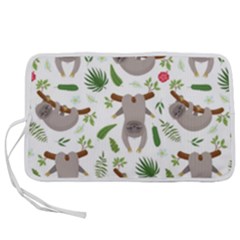 Seamless Pattern With Cute Sloths Pen Storage Case (m) by Ndabl3x