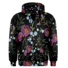 Embroidery Trend Floral Pattern Small Branches Herb Rose Men s Core Hoodie by Ndabl3x