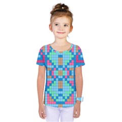 Checkerboard Square Abstract Kids  One Piece T-shirt