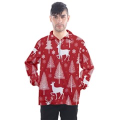 Christmas Tree Deer Pattern Red Men s Half Zip Pullover