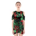 Flower Floral Pattern Christmas Shoulder Cutout One Piece Dress View1