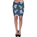 Butterfly Pattern Dead Death Rose Bodycon Skirt View1