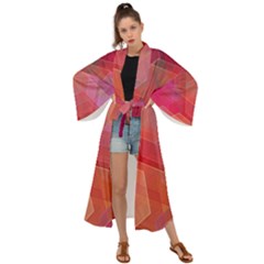 Abstract Background Texture Pattern Maxi Kimono