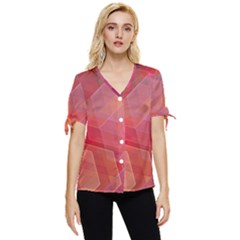 Abstract Background Texture Pattern Bow Sleeve Button Up Top