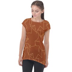 Autumn Leaves Repeat Pattern Cap Sleeve High Low Top by Ravend