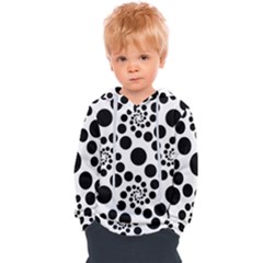 Dot Dots Round Black And White Kids  Overhead Hoodie