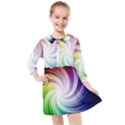 Rainbow Swirl Twirl Kids  Quarter Sleeve Shirt Dress View1