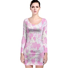 Valentine Background Hearts Bokeh Long Sleeve Bodycon Dress