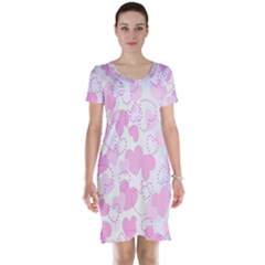 Valentine Background Hearts Bokeh Short Sleeve Nightdress