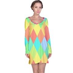 Low Poly Triangles Long Sleeve Nightdress