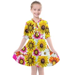 Flowers Blossom Bloom Nature Plant Kids  All Frills Chiffon Dress by Amaryn4rt