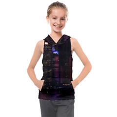 Hong Kong China Asia Skyscraper Kids  Sleeveless Hoodie by Amaryn4rt