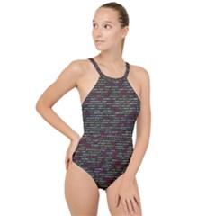 Full Frame Shot Of Abstract Pattern High Neck One Piece Swimsuit by Amaryn4rt