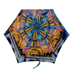 Eiffel Tower Starry Night Print Van Gogh Mini Folding Umbrellas by Modalart