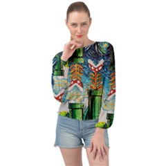 Cartoon Game Games Starry Night Doctor Who Van Gogh Parody Banded Bottom Chiffon Top by Modalart