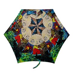 Cartoon Starry Night Vincent Van Gogh Mini Folding Umbrellas by Modalart