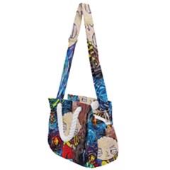 Cartoon Starry Night Vincent Van Gogh Rope Handles Shoulder Strap Bag by Modalart