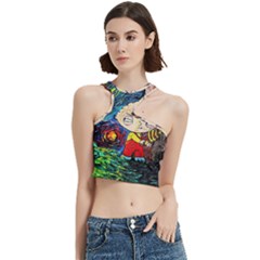 Cartoon Starry Night Vincent Van Gogh Cut Out Top by Modalart