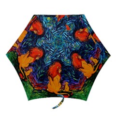 Lion Art Starry Night Van Gogh Mini Folding Umbrellas by Modalart