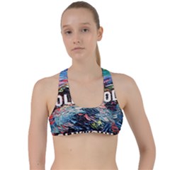 Hollywood Art Starry Night Van Gogh Criss Cross Racerback Sports Bra