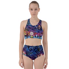 Cartoon Dog Vincent Van Gogh s Starry Night Parody Racer Back Bikini Set by Modalart