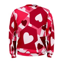 Pink Hearts Pattern Love Shape Men s Sweatshirt by Pakjumat