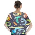 Repetition Seamless Child Sketch Batwing Chiffon Blouse View2