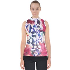 Abstract Art Work 1 Mock Neck Shell Top