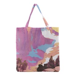 Pink Mountains Grand Canyon Psychedelic Mountain Grocery Tote Bag