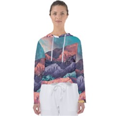 Adventure Psychedelic Mountain Women s Slouchy Sweat