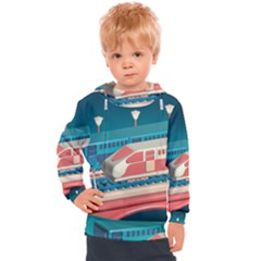 Bridge Transportation Train Toys Kids  Hooded Pullover by Modalart