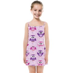 Seamless Cute Colourfull Owl Kids Pattern Kids  Summer Sun Dress by Bedest