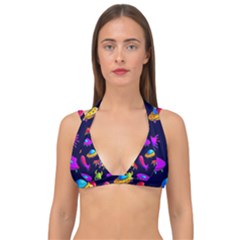 Space Pattern Double Strap Halter Bikini Top by Bedest