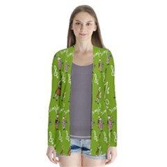 Seamless Pattern With Kids Drape Collar Cardigan by Bedest