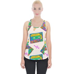 Seamless Pattern With Colorful Cassettes Hippie Style Doodle Musical Texture Wrapping Fabric Vector Piece Up Tank Top by Bedest