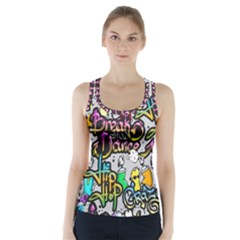 Hip Hop Background Racer Back Sports Top by Bedest