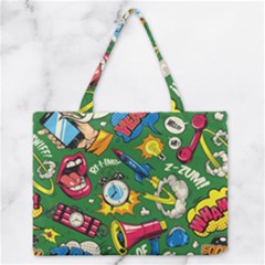 Pop Art Colorful Seamless Pattern Zipper Medium Tote Bag