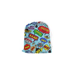 Comic Bubbles Seamless Pattern Drawstring Pouch (xs) by Bedest