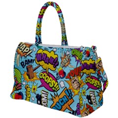 Comic Elements Colorful Seamless Pattern Duffel Travel Bag by Bedest