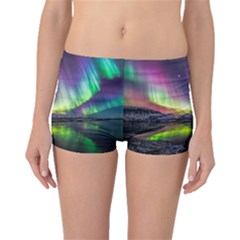 Aurora Borealis Polar Northern Lights Natural Phenomenon North Night Mountains Boyleg Bikini Bottoms by Pakjumat